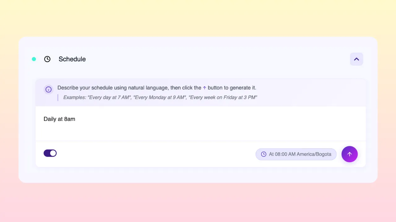 Schedule data refreshes in natural language