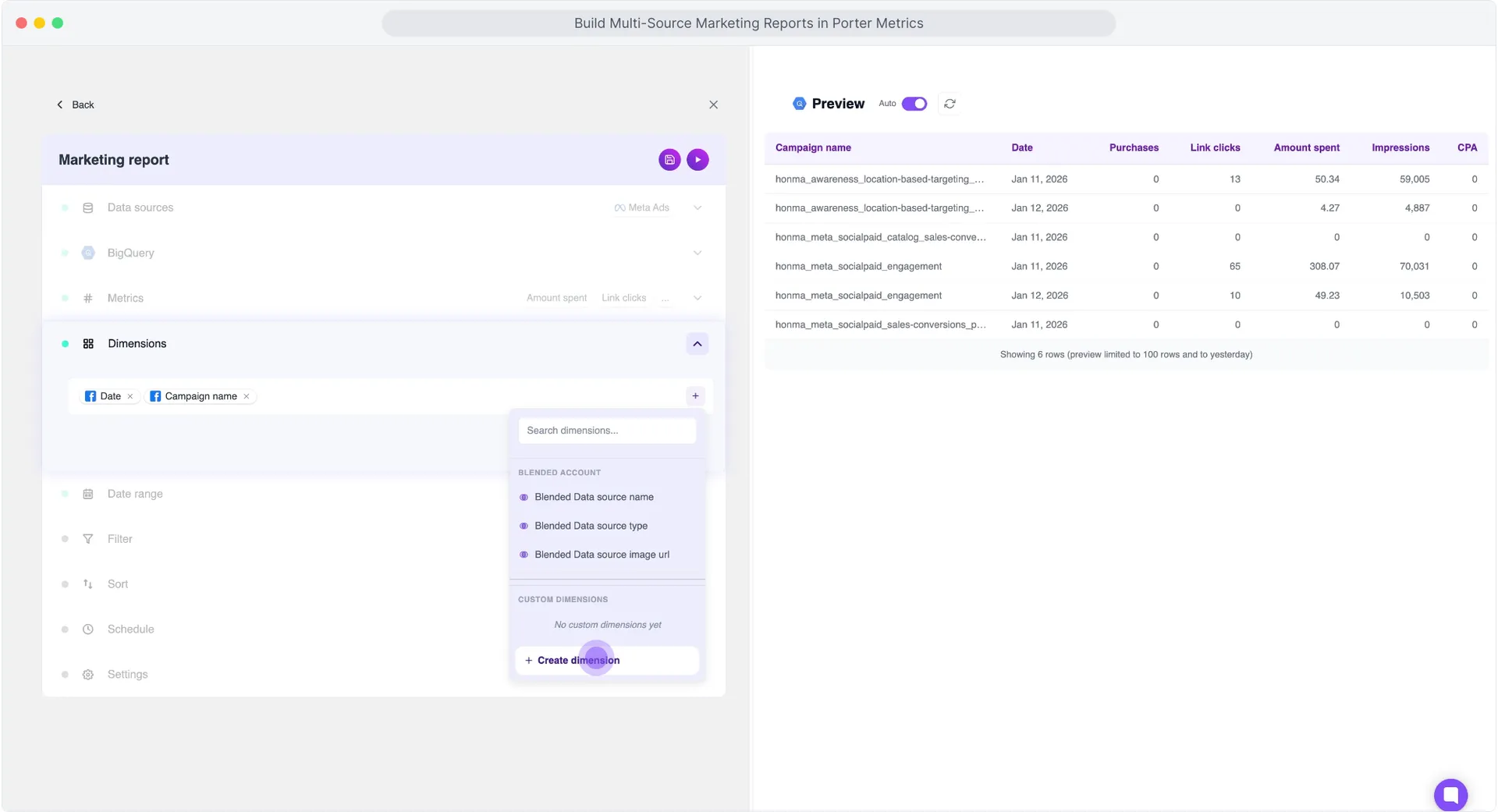 Step 50 - Meta Ads to BigQuery connection process